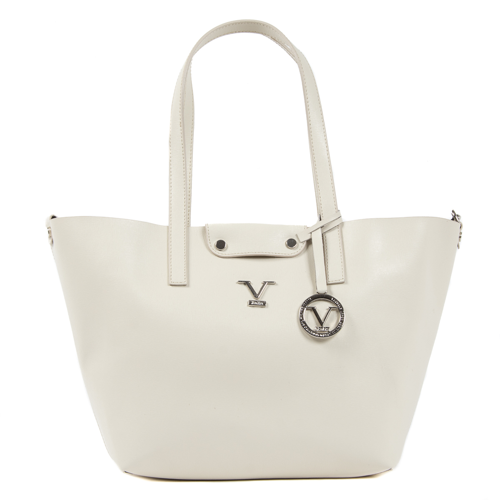 Bolso de mano para mujer V 1969 Italia en JERSEY blanco