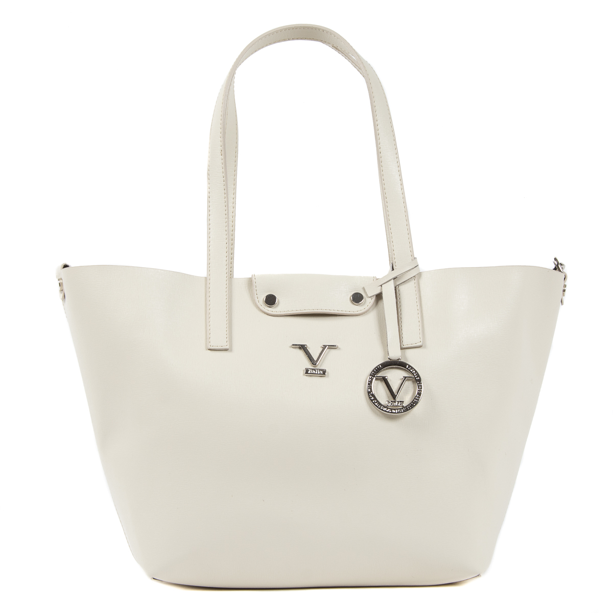 Bolso de mano para mujer V 1969 Italia en JERSEY blanco
