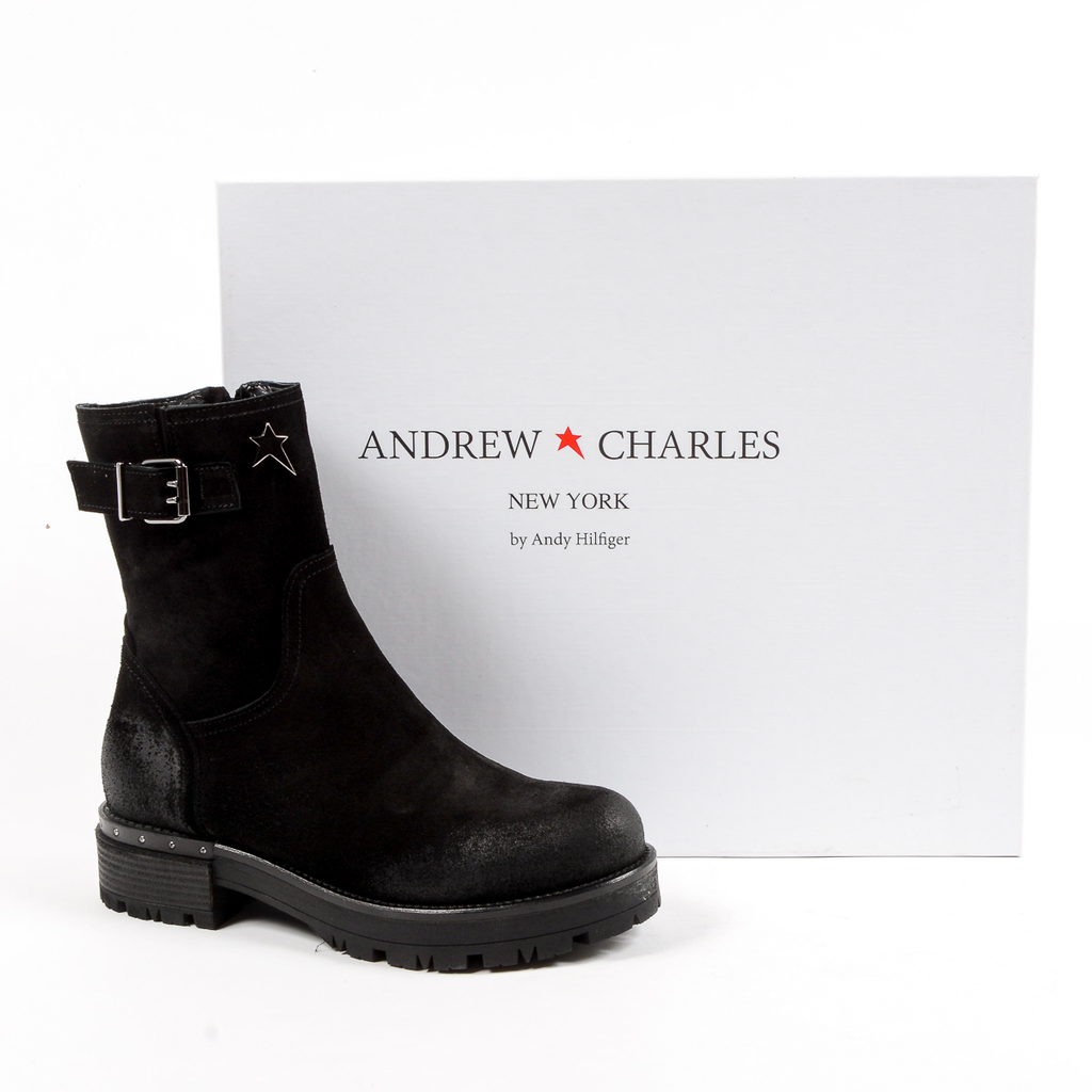 Andrew Charles Womens Short Boot Black BONNIE