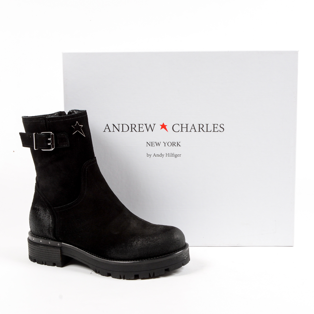Andrew Charles Womens Short Boot Black BONNIE