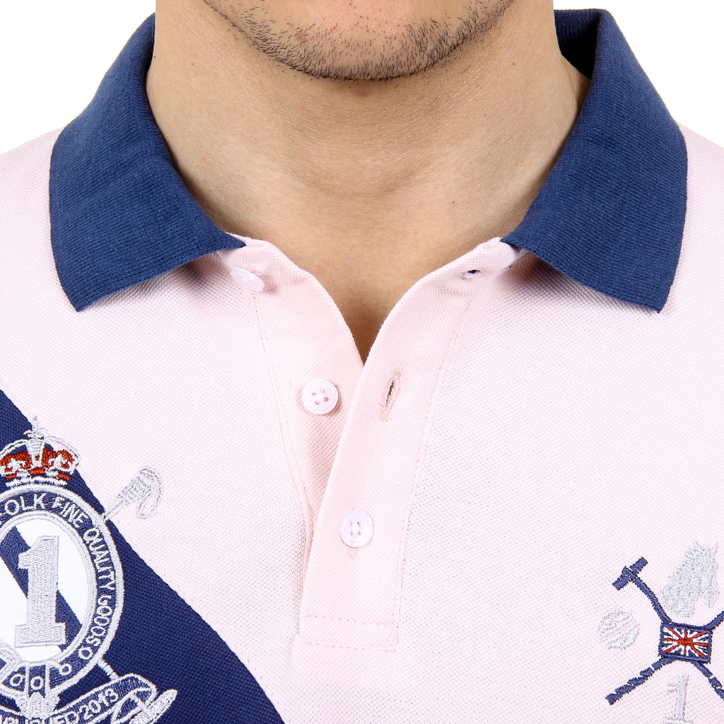 Polo Ufford & Suffolk Polo Club para hombre, manga corta, US004 ROSA