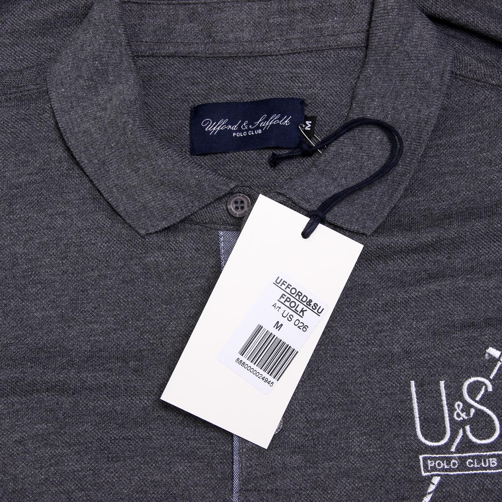 Polo Ufford & Suffolk Polo Club para hombre, manga corta, US026 ANTRACITA