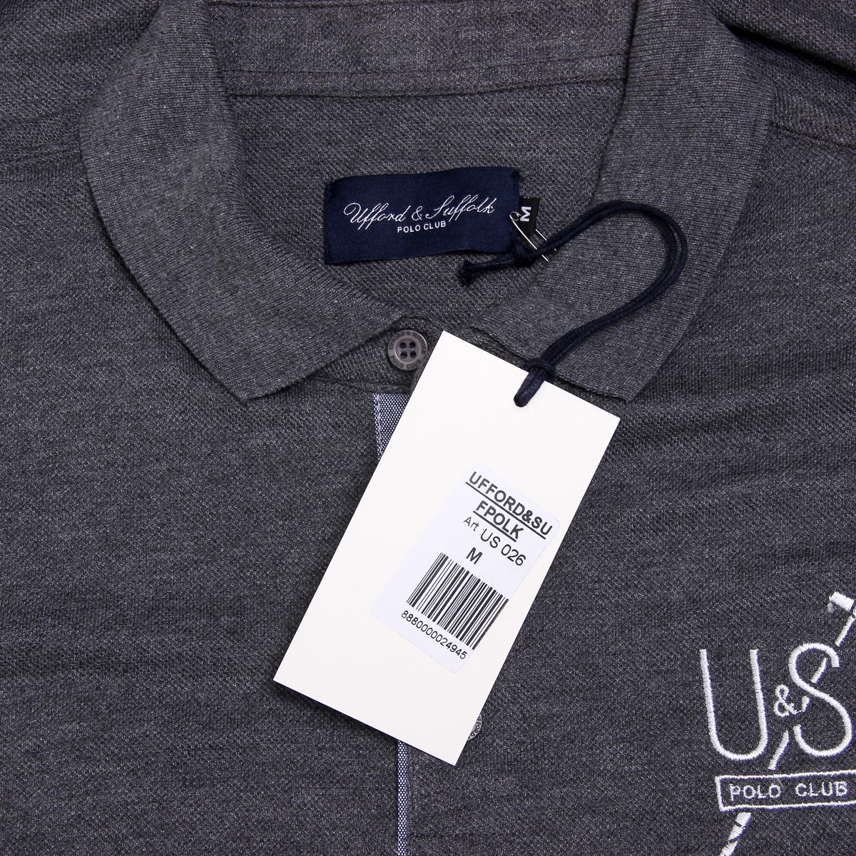 Polo Ufford & Suffolk Polo Club para hombre, manga corta, US026 ANTRACITA