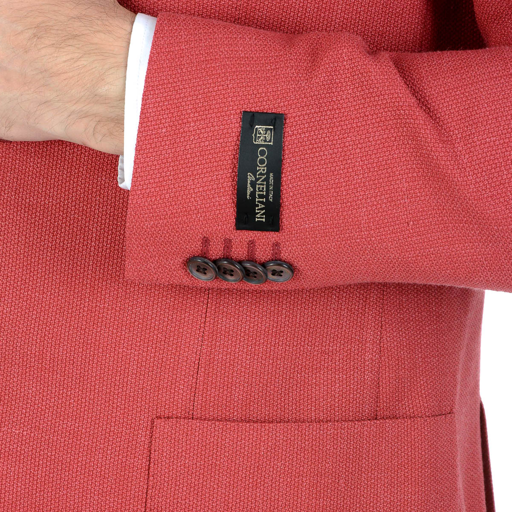 Corneliani Mens Jacket Long Sleeves Coral