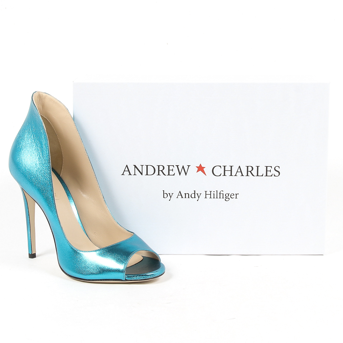 Andrew Charles Womens Pump Open Toe Light Blue DAFNE