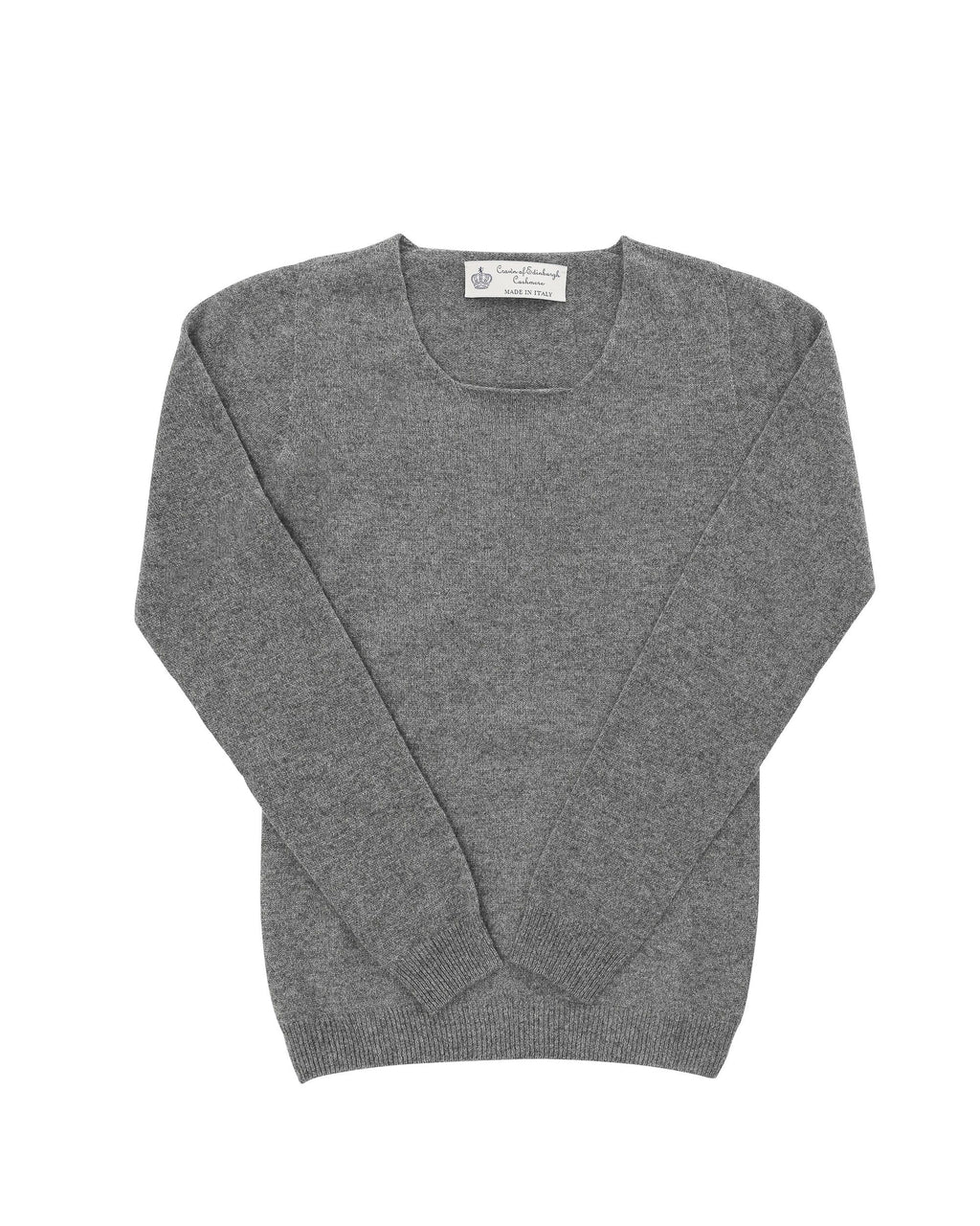 Suéter de cachemira con cuello cuadrado para mujer Crown of Edinburgh COE 0024 SMOG
