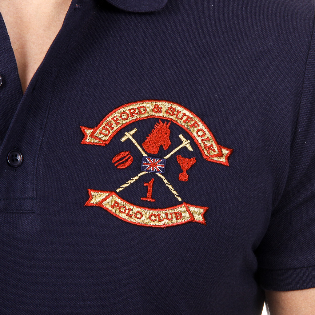 Polo Ufford & Suffolk Polo Club para hombre, manga corta, US007, azul marino