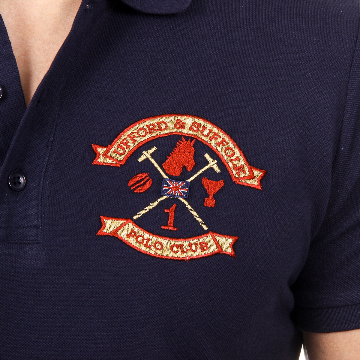 Polo Ufford & Suffolk Polo Club para hombre, manga corta, US007, azul marino