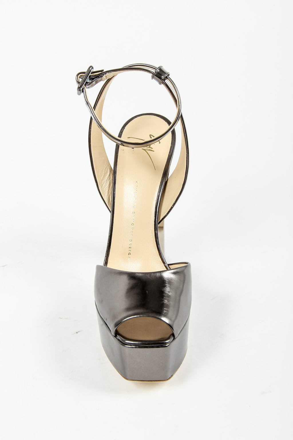 Giuseppe Zanotti Sandalia con tira al tobillo para mujer E60118 LAVINIA 100 PL MT SHOOTING ANTRACITE