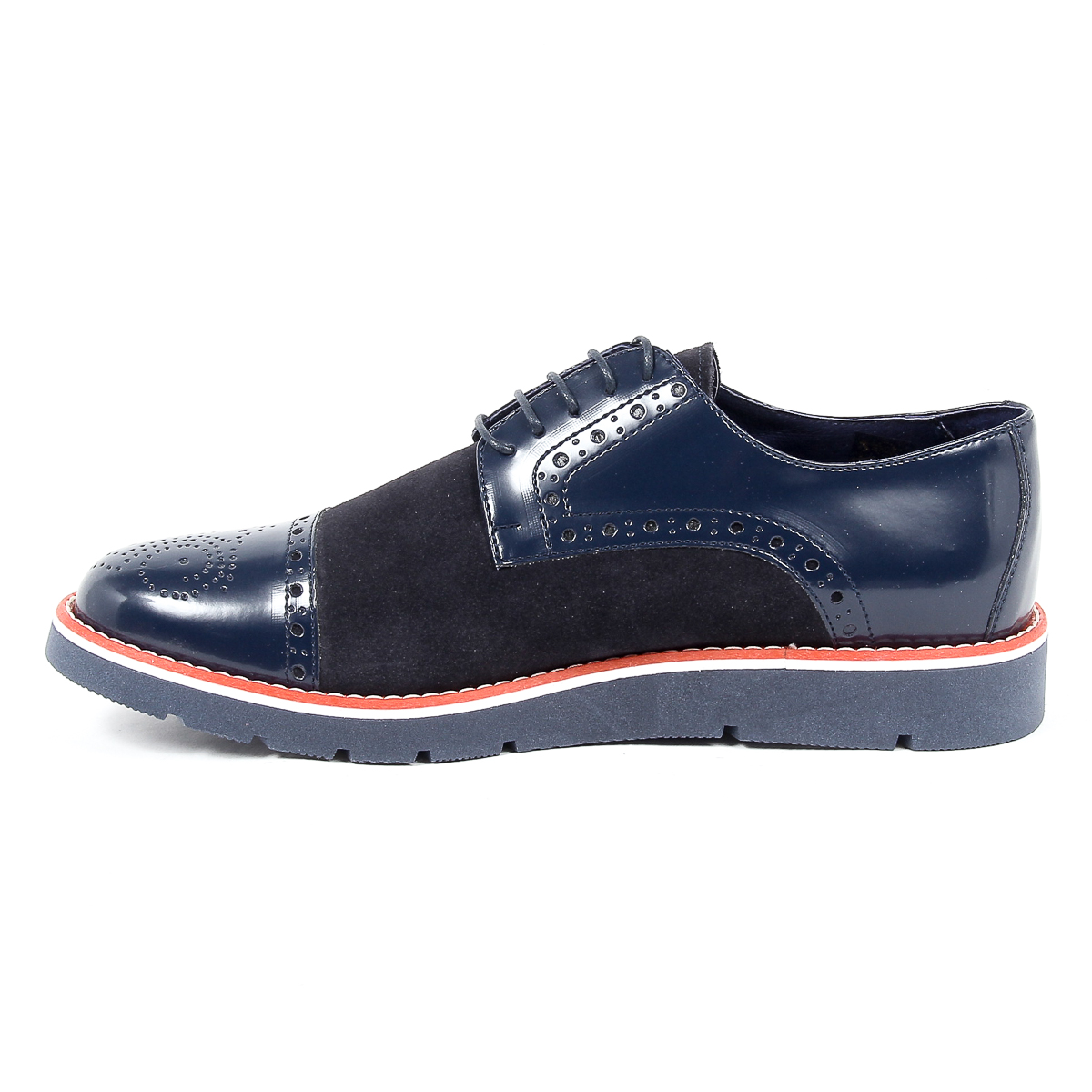 Andrew Charles Zapato Oxford Brogue para hombre 911 ABRASIVATO CAMOSCIO BLEU