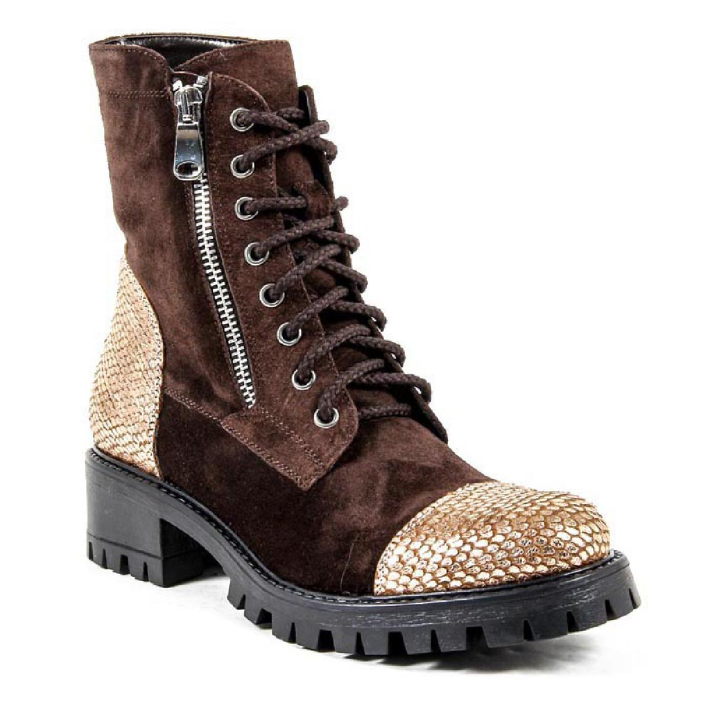 Bota corta para mujer V 1969 Italia B1476 VELOUR TDM PITONE BRONZO