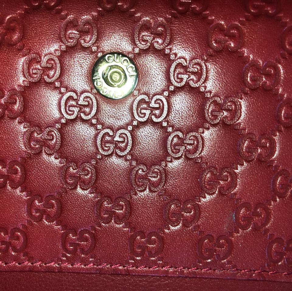 Cartera de piel Gucci Guccissima roja