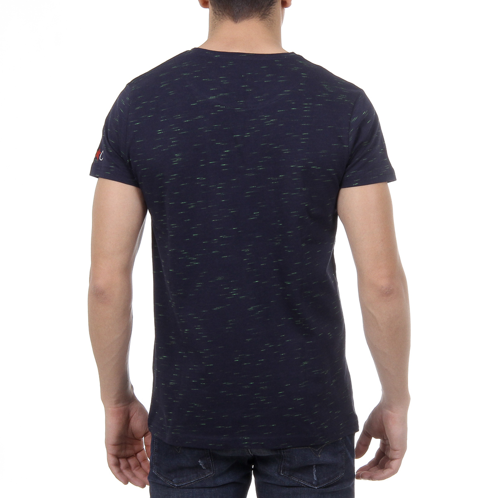 Andrew Charles Mens T-Shirt Short Sleeves Round Neck Dark Blue DYLAN