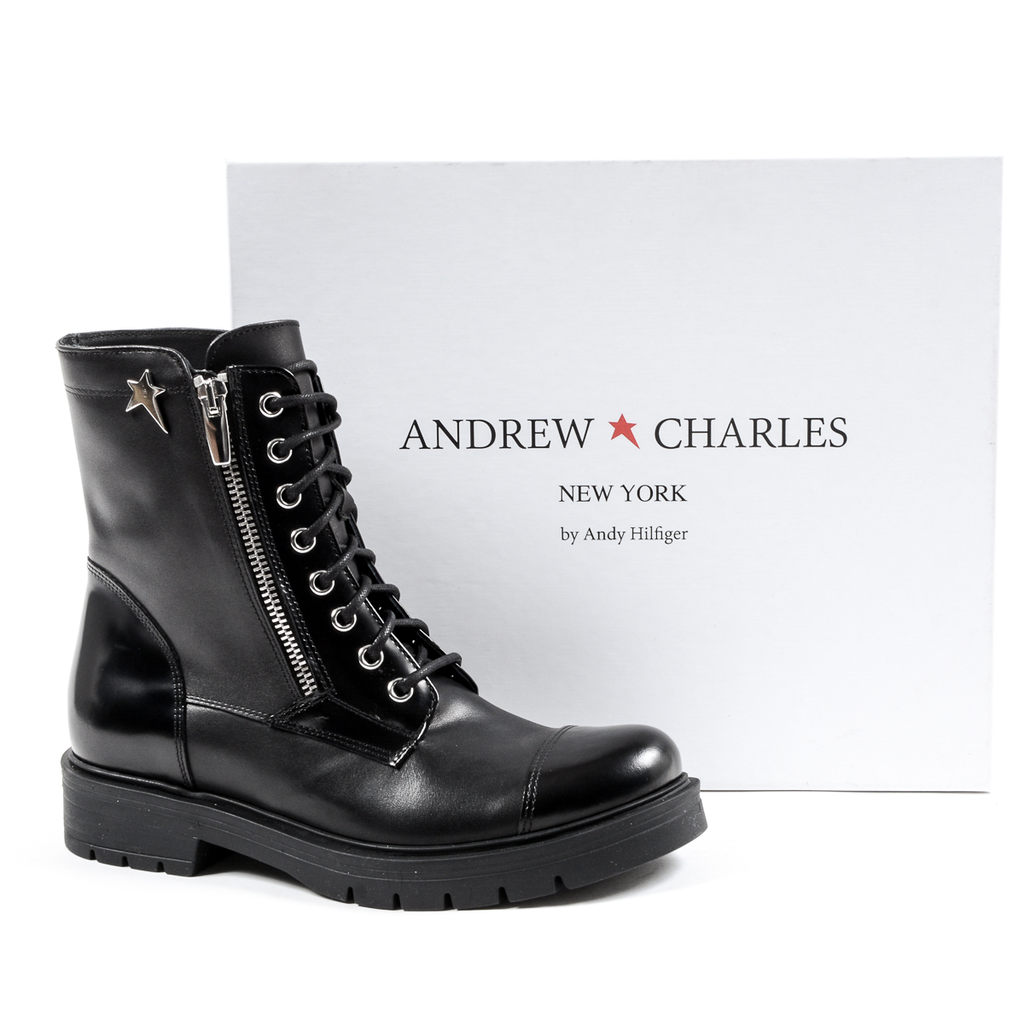 Andrew Charles - Bota corta para mujer, color negro, KARMA