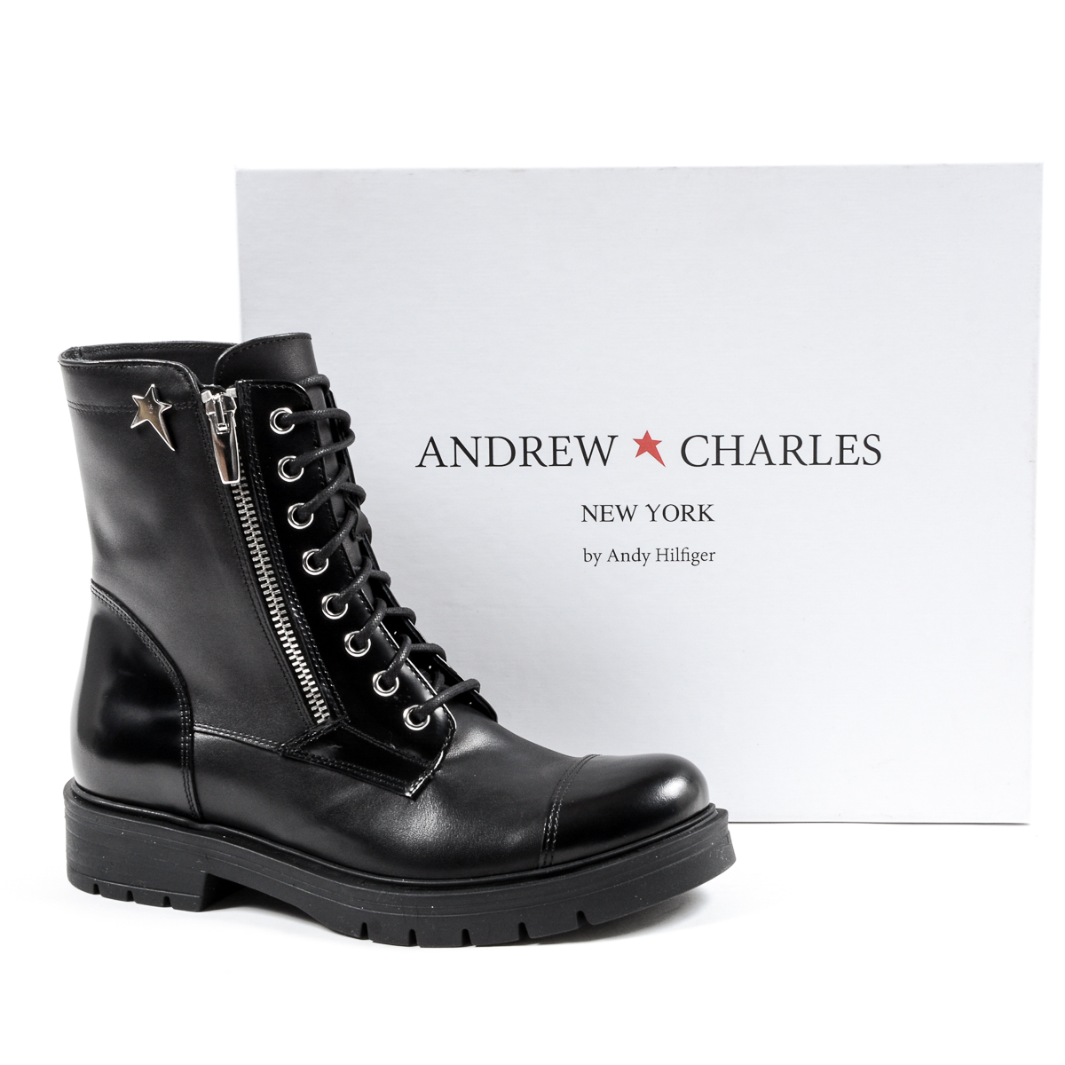 Andrew Charles - Bota corta para mujer, color negro, KARMA