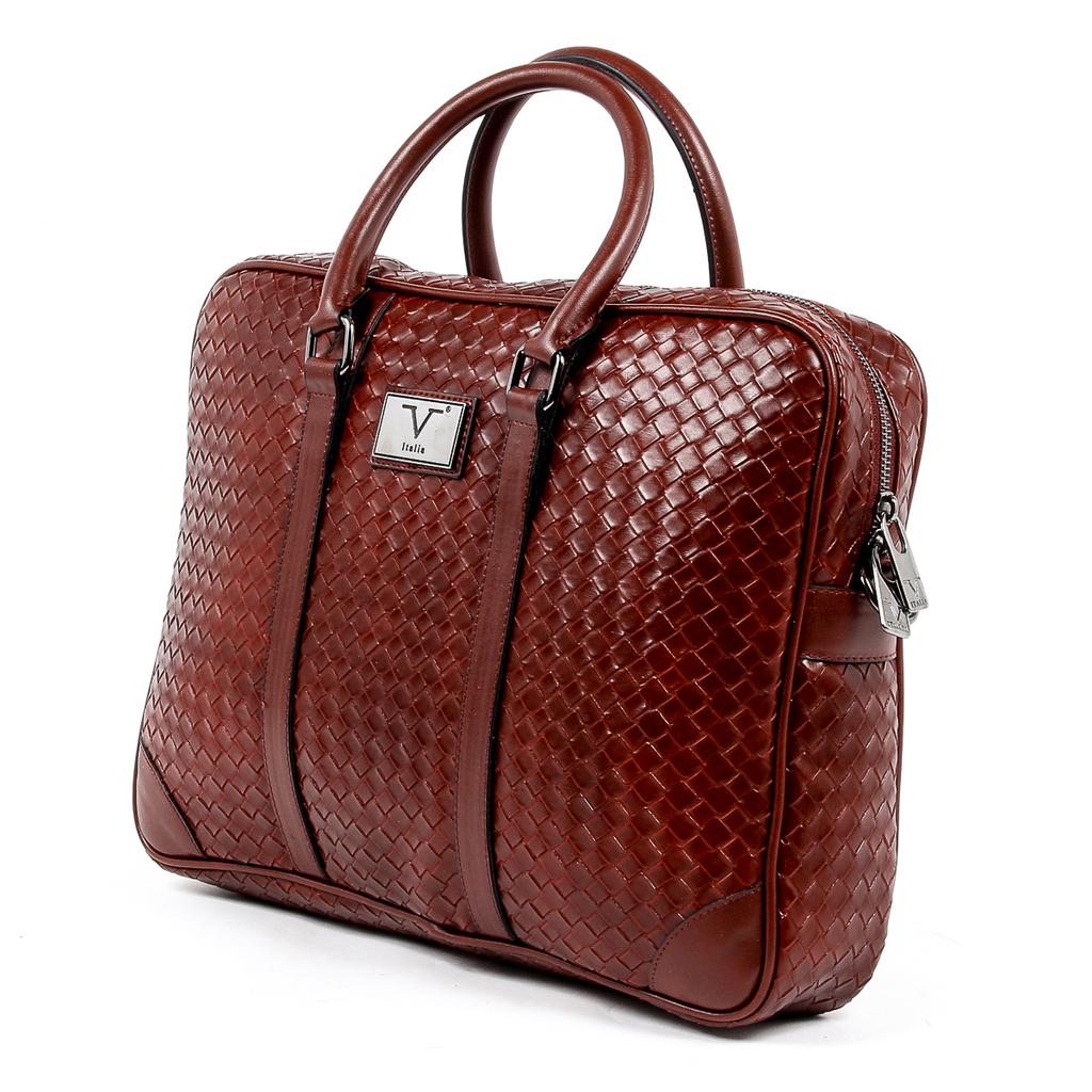 Bolso de mano para hombre V 1969 Italia rojo oscuro EVAN