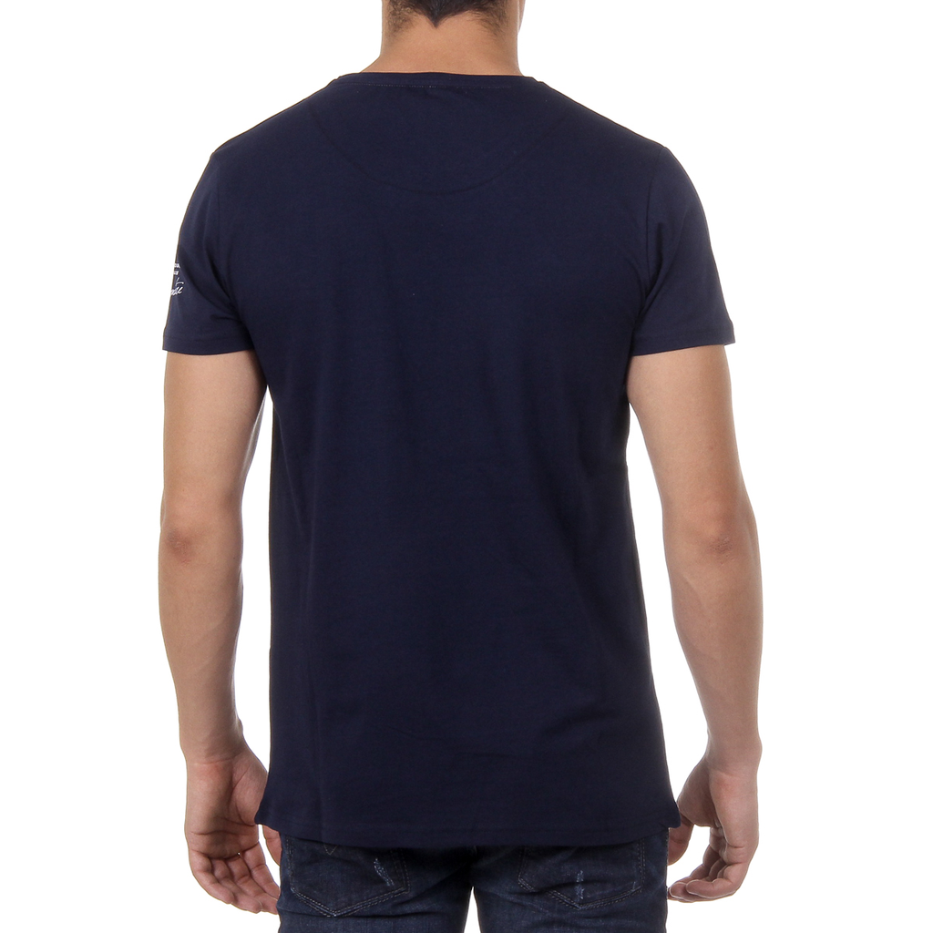 Camiseta de hombre Ufford & Suffolk Polo Club, manga corta, cuello redondo, US028, azul marino