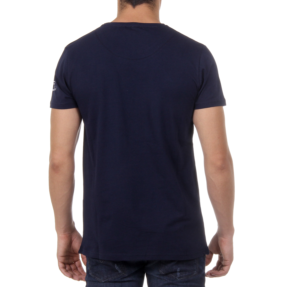 Camiseta de hombre Ufford & Suffolk Polo Club, manga corta, cuello redondo, US028, azul marino