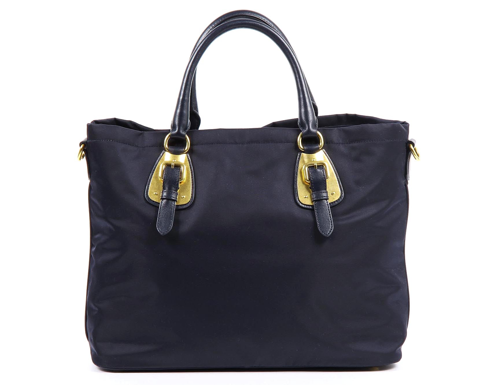 Bolso tote Prada BN1902 Bleu Tessuto Soft Calf