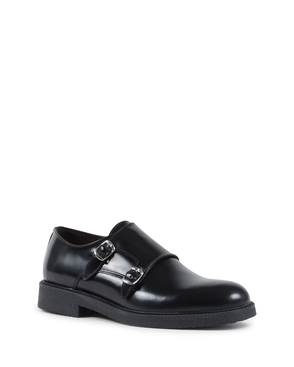 19V69 Italia - Zapato de doble hebilla para hombre, color negro, 1210 P ABRASIVATO NERO