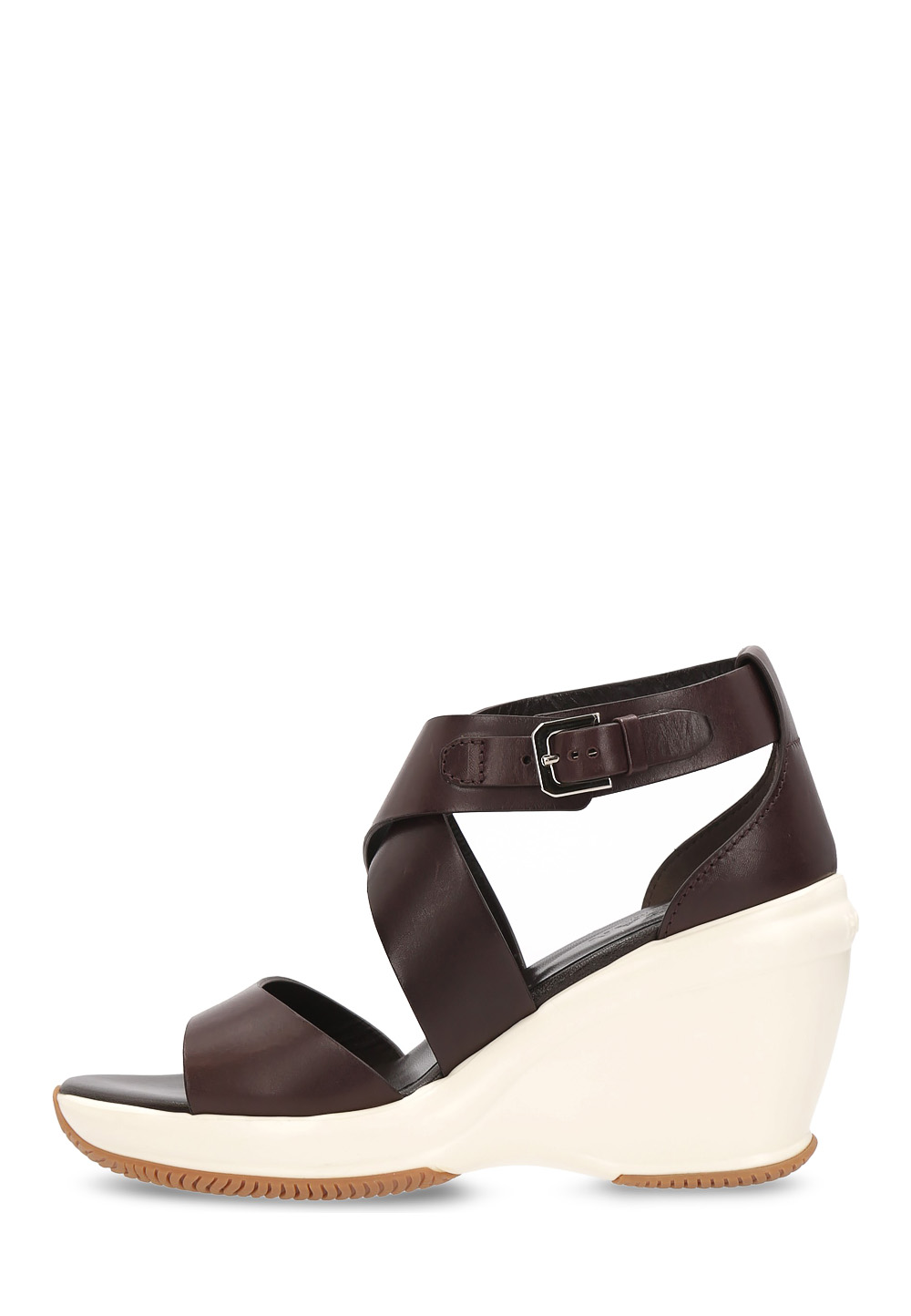 Sandalia de cuña Hogan para mujer, marrón oscuro, HXW1460A360AOFS807