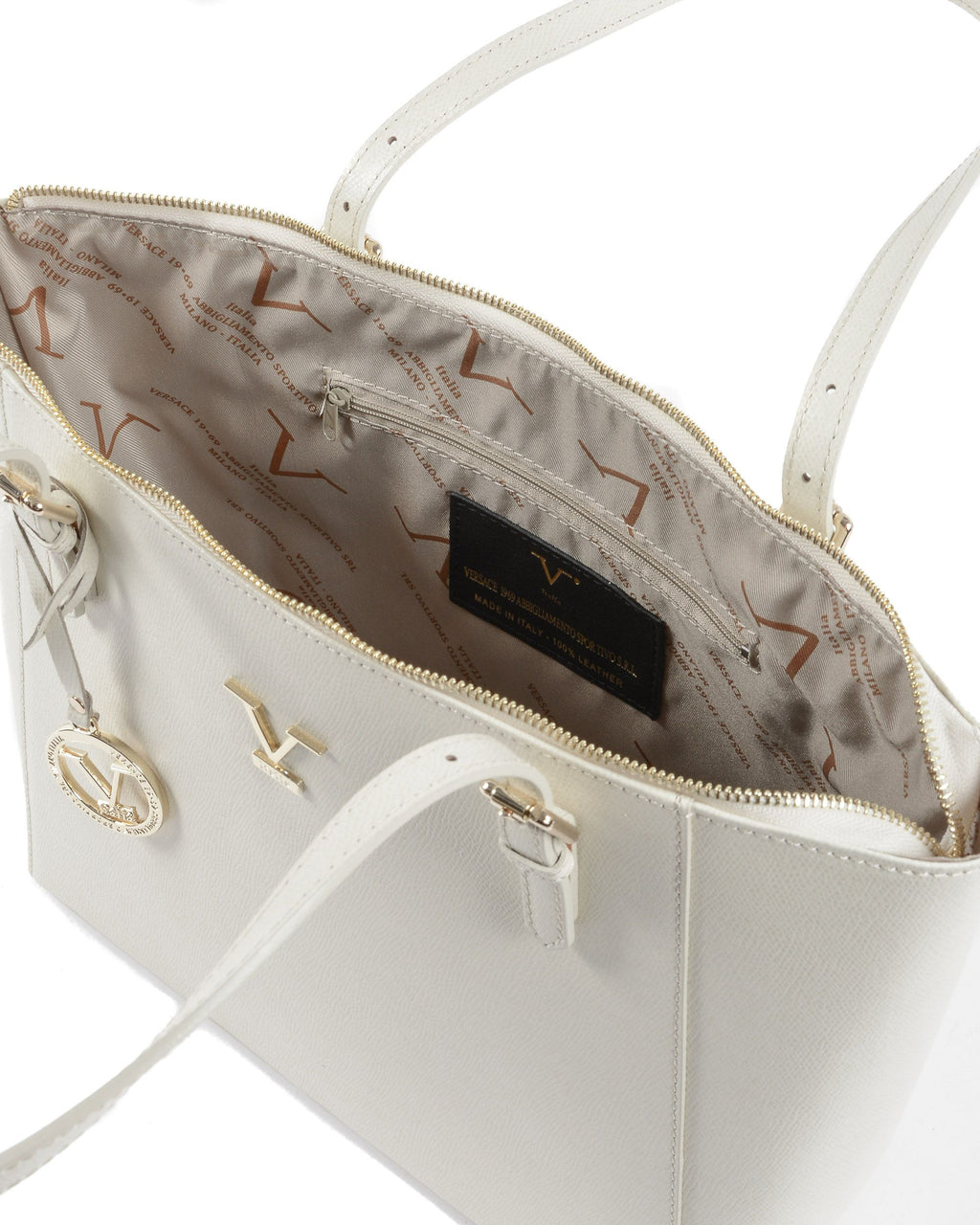 Bolso de mano para mujer V Italia V09-G PALMELLATO CREMA