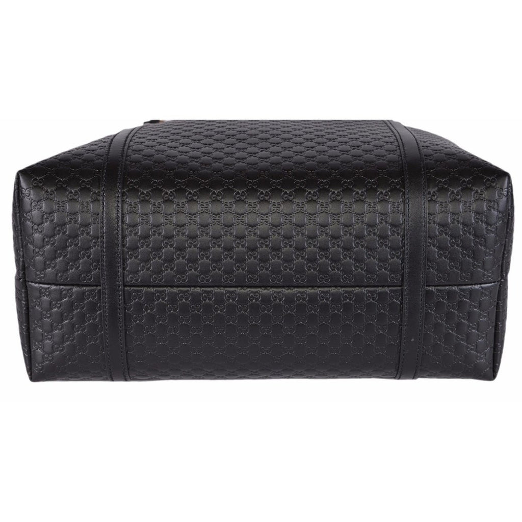 Bolso shopper de piel Gucci Guccissima negro