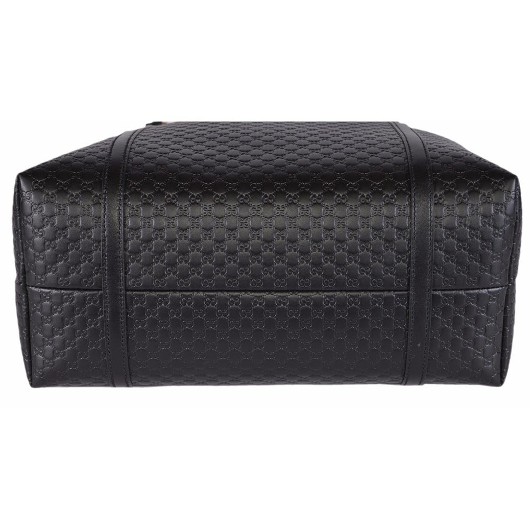 Bolso shopper de piel Gucci Guccissima negro