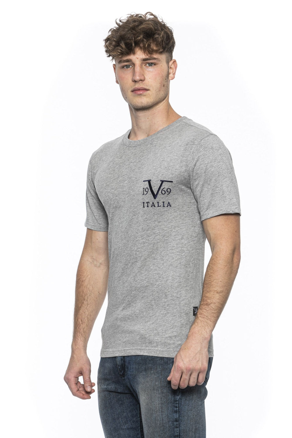 Camiseta Italia 19V69 para hombre, gris, TROY GREY