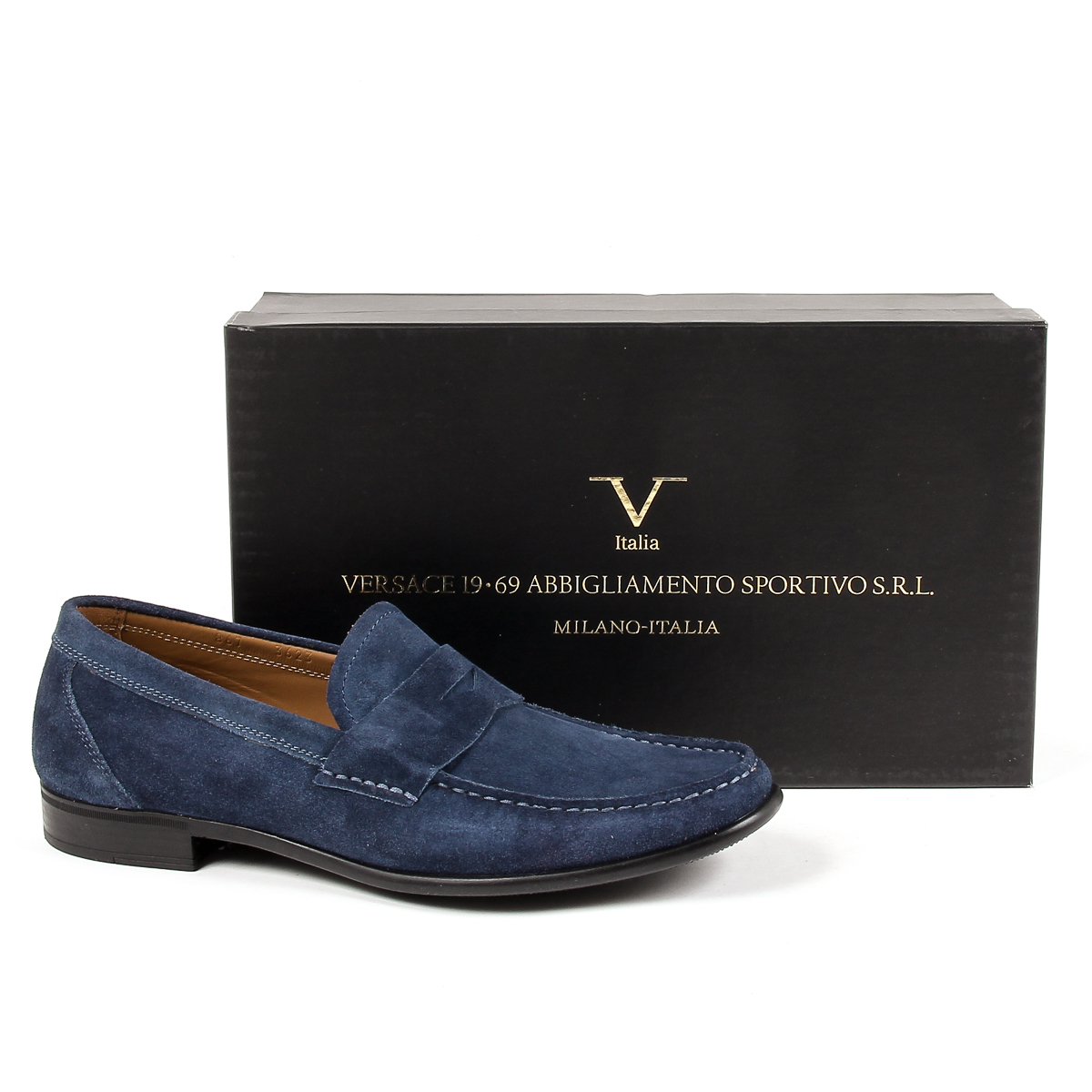 Mocasín V 1969 Italia para hombre azul LEONARDO