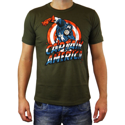 Camiseta de hombre de Marvel Comics Capitán América