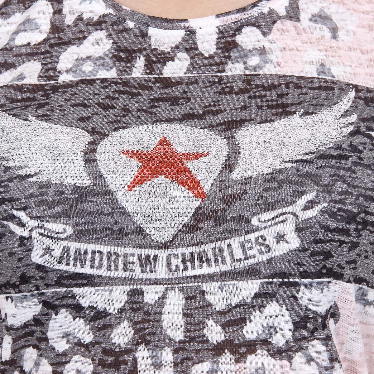 Andrew Charles Womens T-shirt Short Sleeves Round Neck Pink MAYA