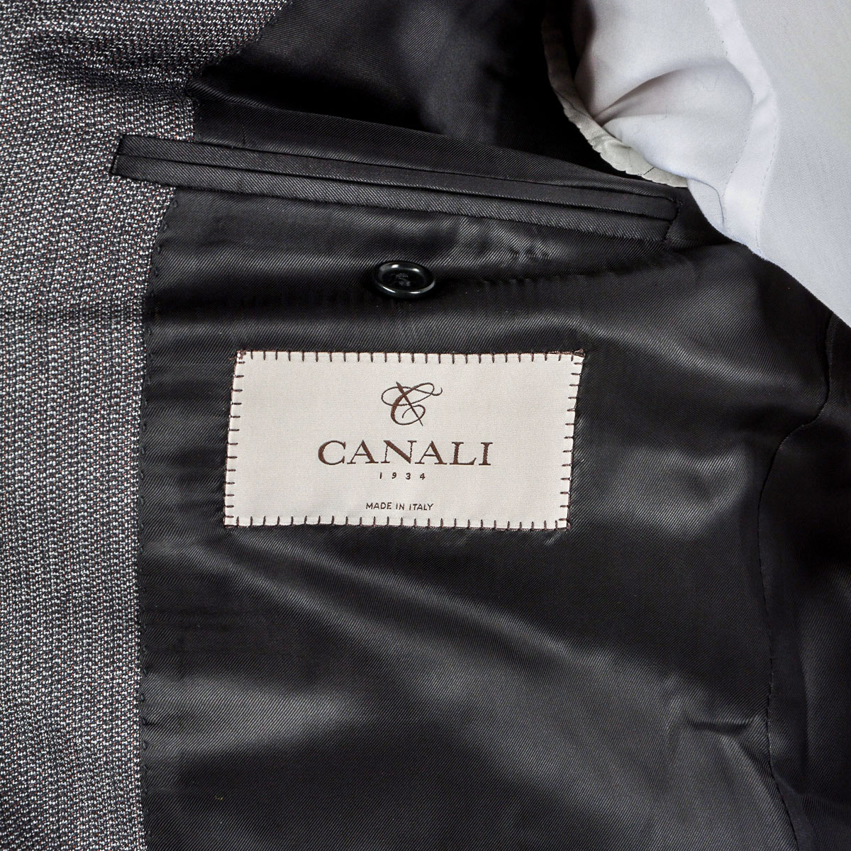 Canali Mens Suit Long Sleeves Dark Grey