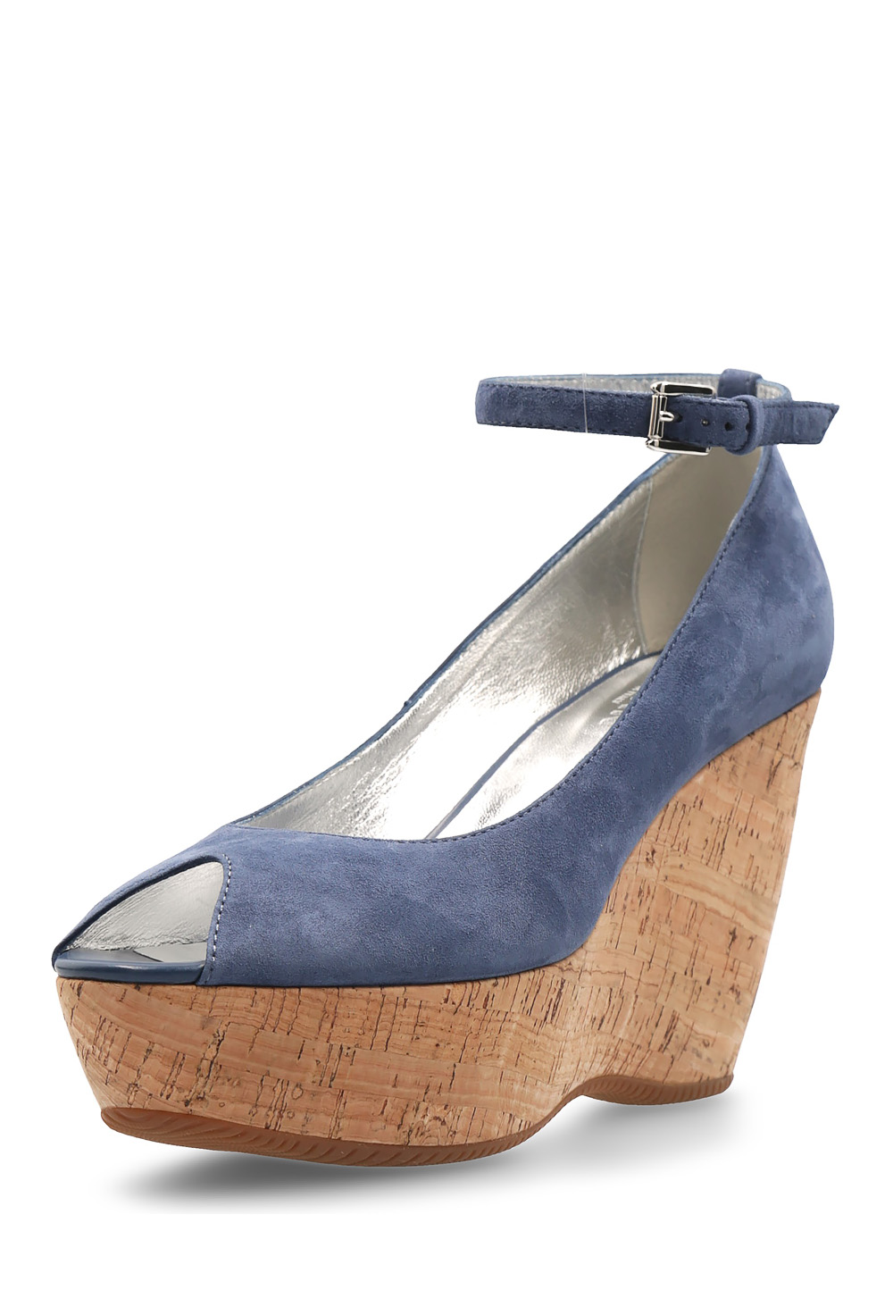 Sandalia de cuña Hogan para mujer, color azul, HXW2000I440CR0U822