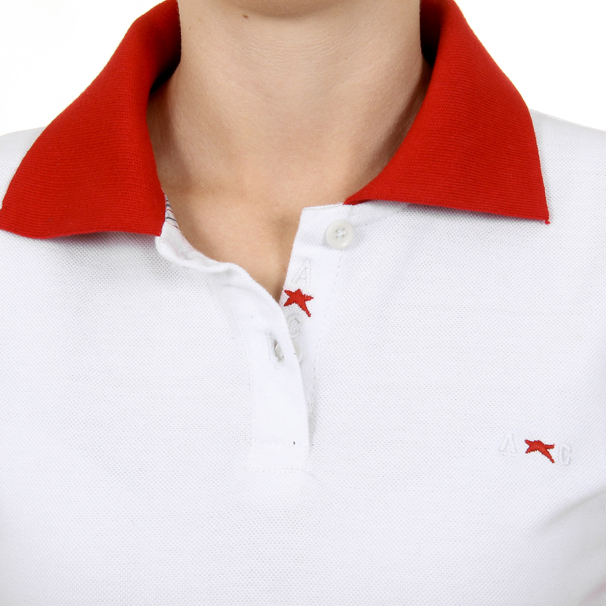 Polo Andrew Charles para mujer, manga corta, blanco, NIA