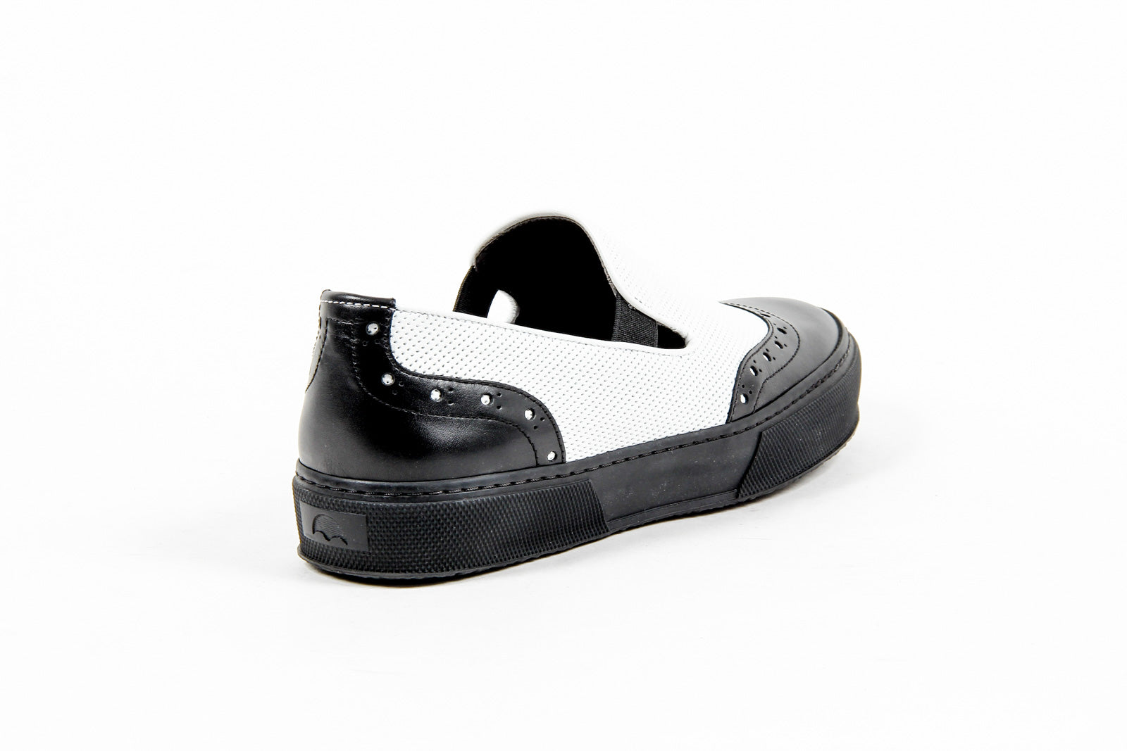 Robert Clergerie Paris - Zapatillas sin cordones para mujer TILO02 V LISSE NOIR VL PERFO BLANCO