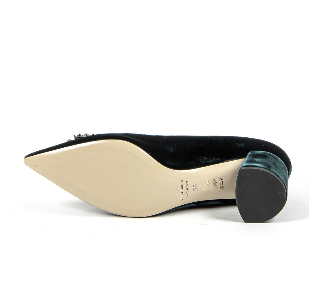 Zapatos de salón para mujer V 1969 Italia 3109244 VELLUTO VERDE