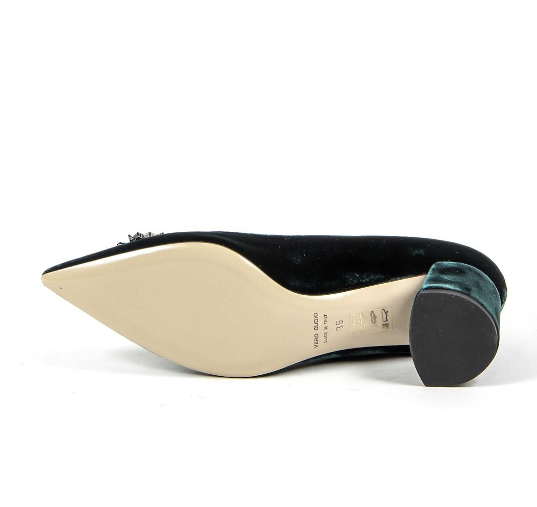 Zapatos de salón para mujer V 1969 Italia 3109244 VELLUTO VERDE