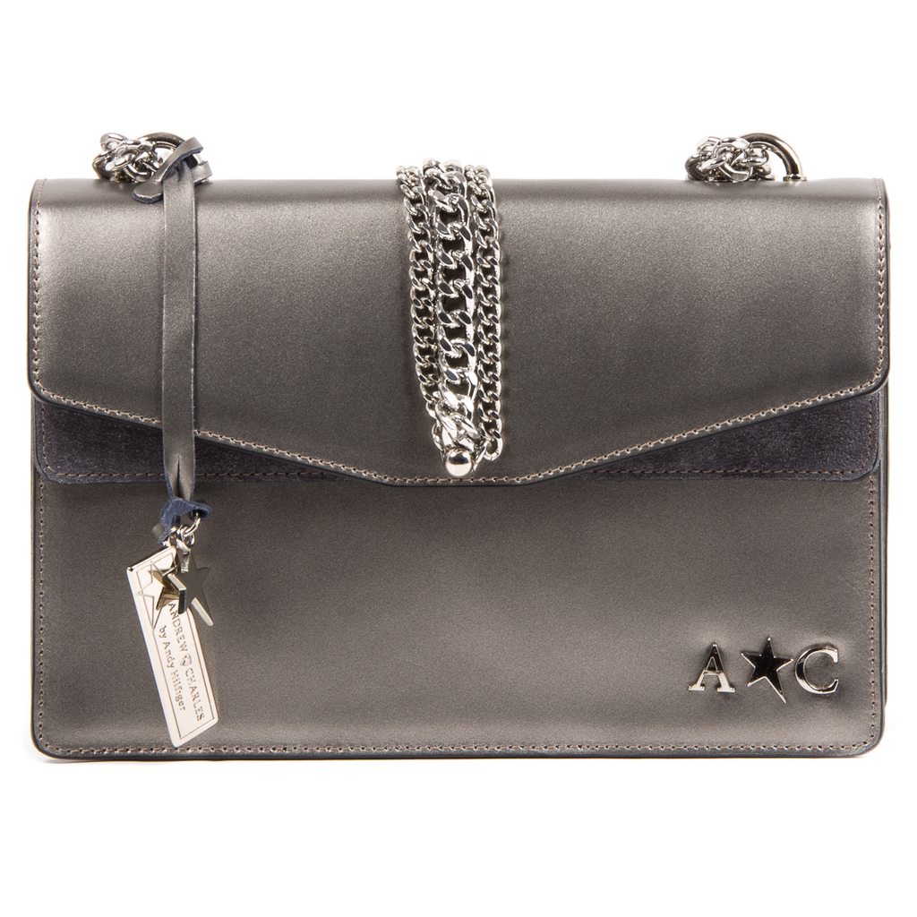 Andrew Charles Womens Handbag Silver RING