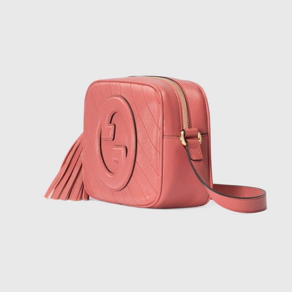 Blondie embossed Logo Leather shoulder bag