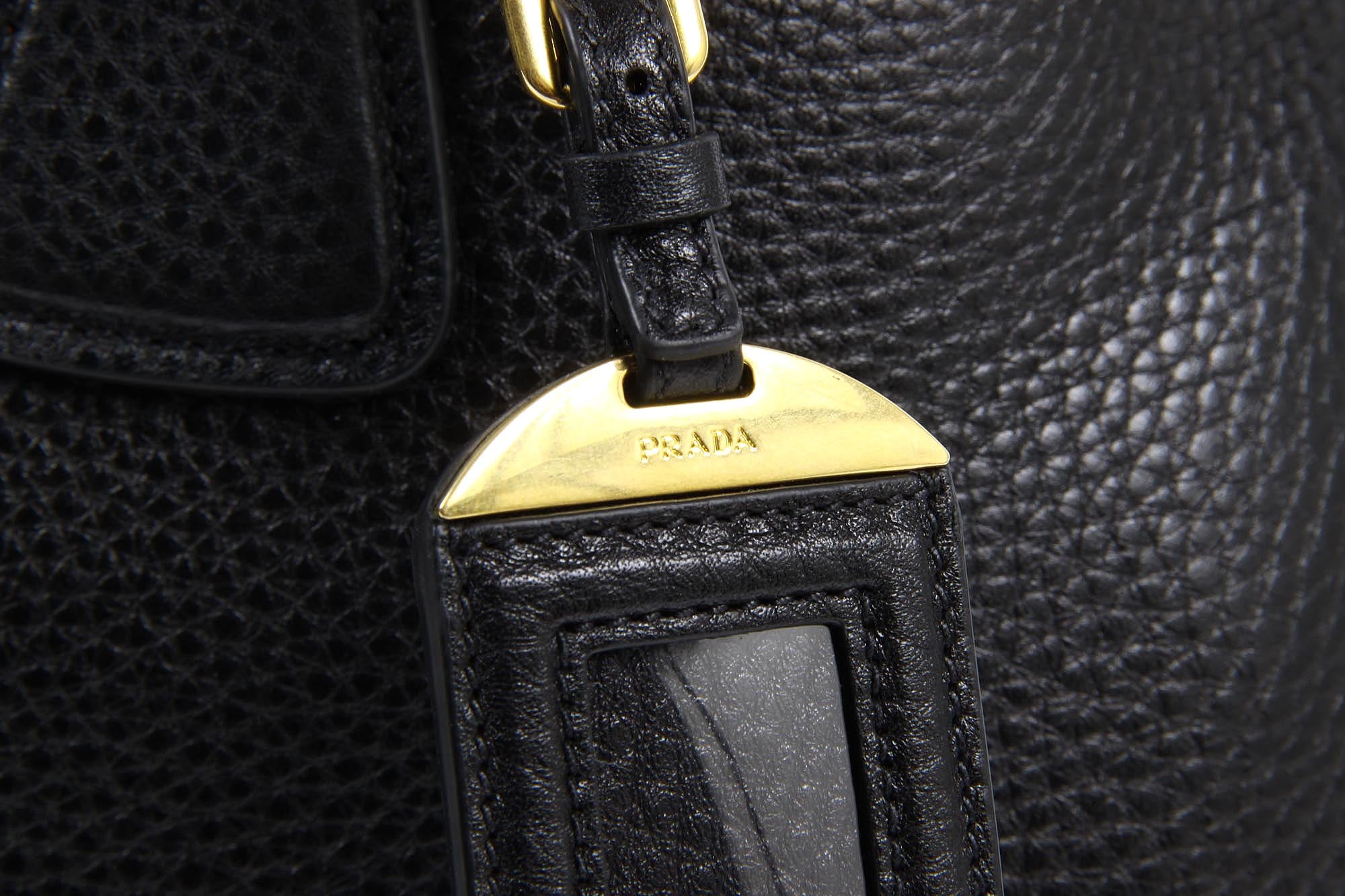Bolso de compras Prada BN2794 Nero Vitello Daino