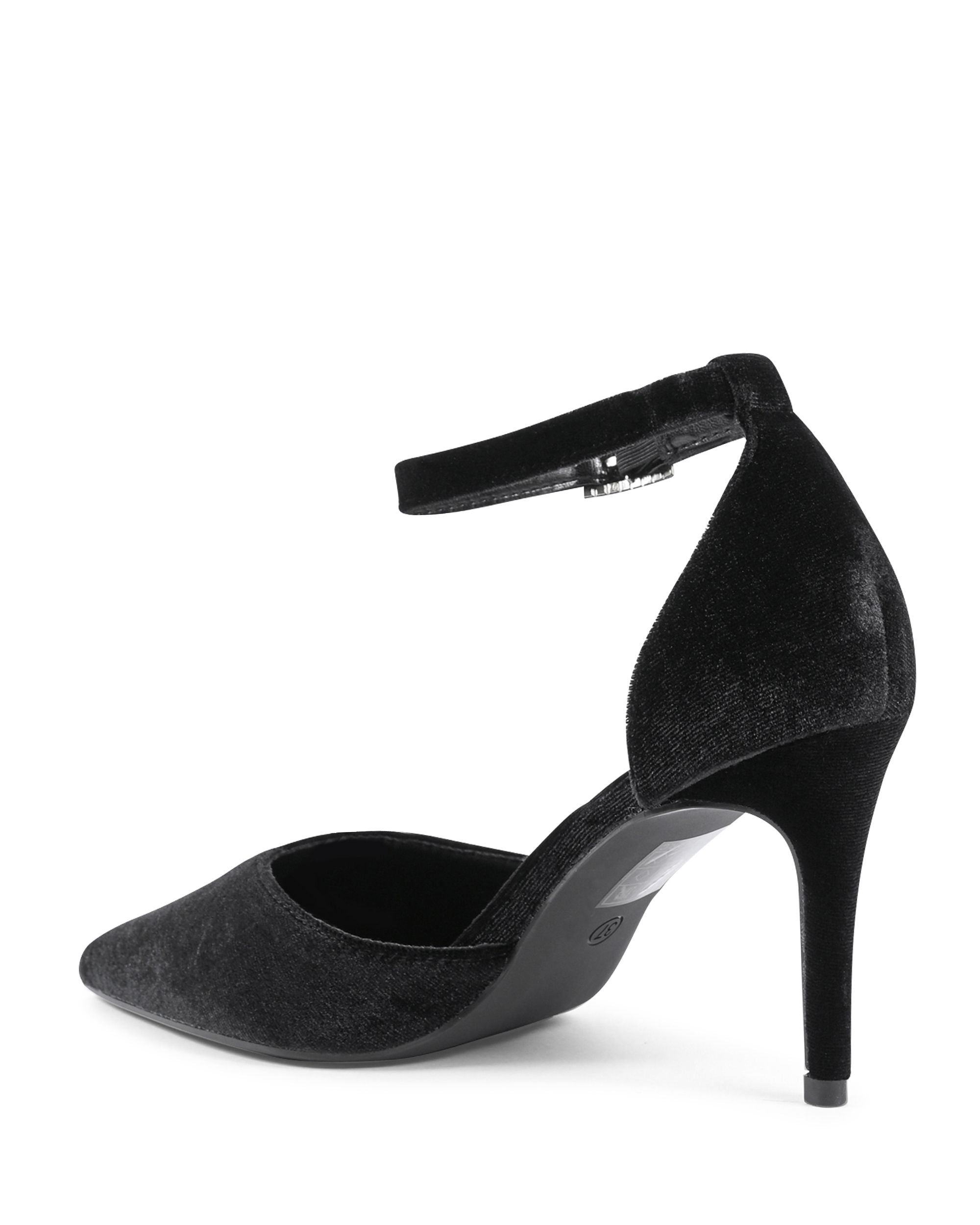 19V69 Italia - Zapatos de salón con tira al tobillo para mujer, color negro, F0110 NERO