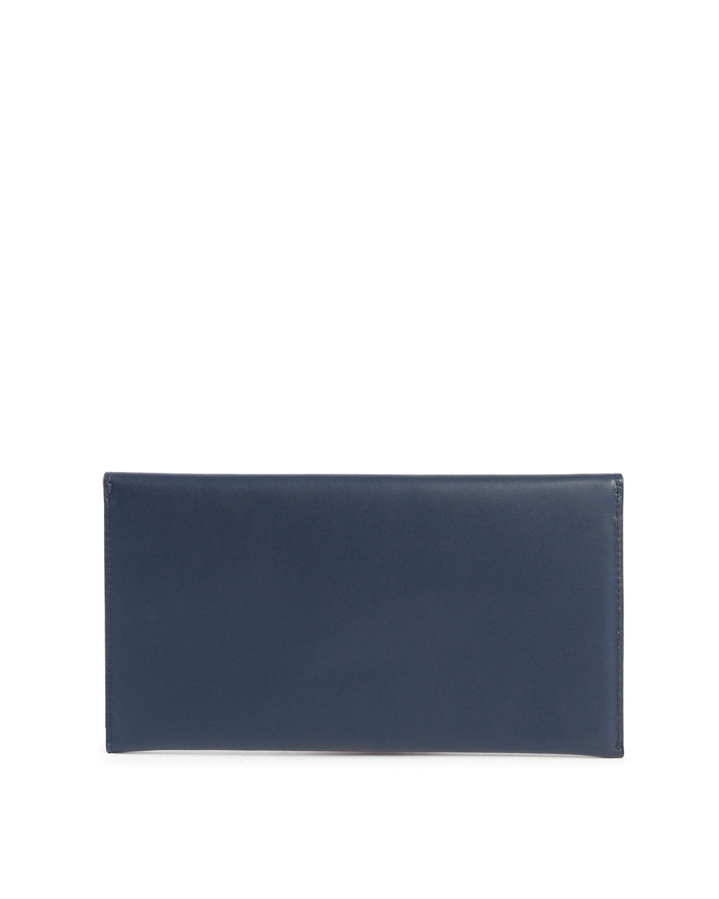 Leather Envelope Clutch - Navy
