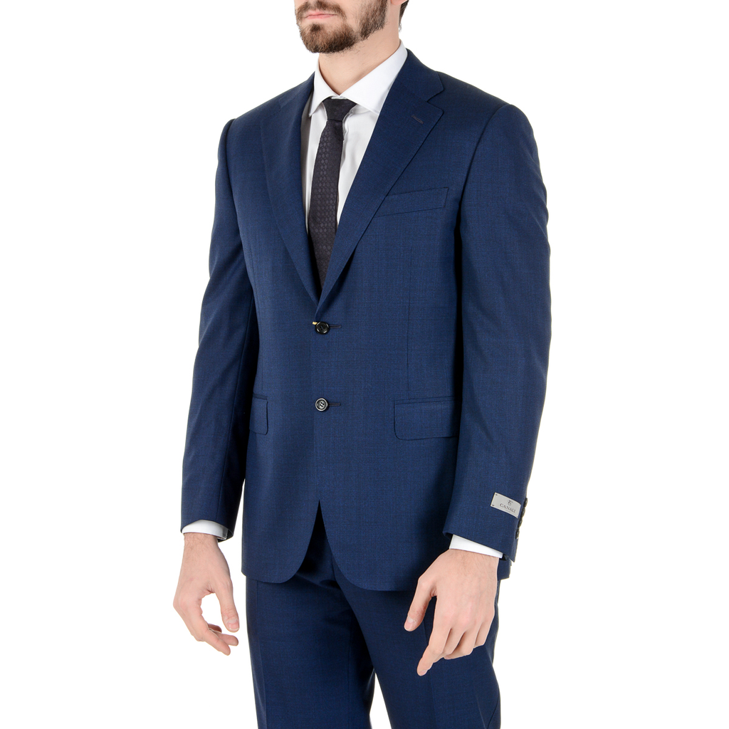 Canali Mens Suit Long Sleeves Blue Super 150's