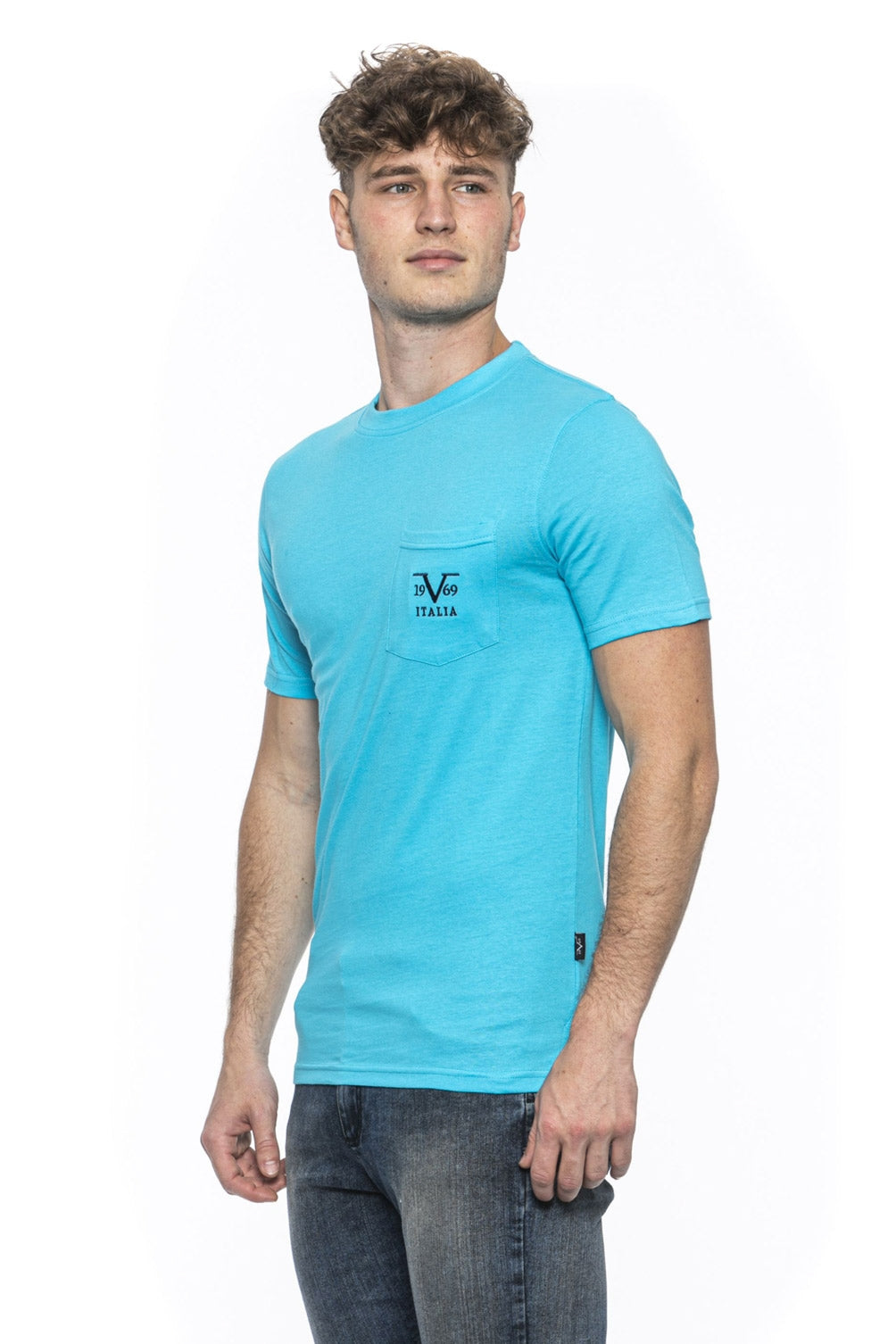 19V69 Italia Camiseta para hombre Azul claro IVAN TURQUESA