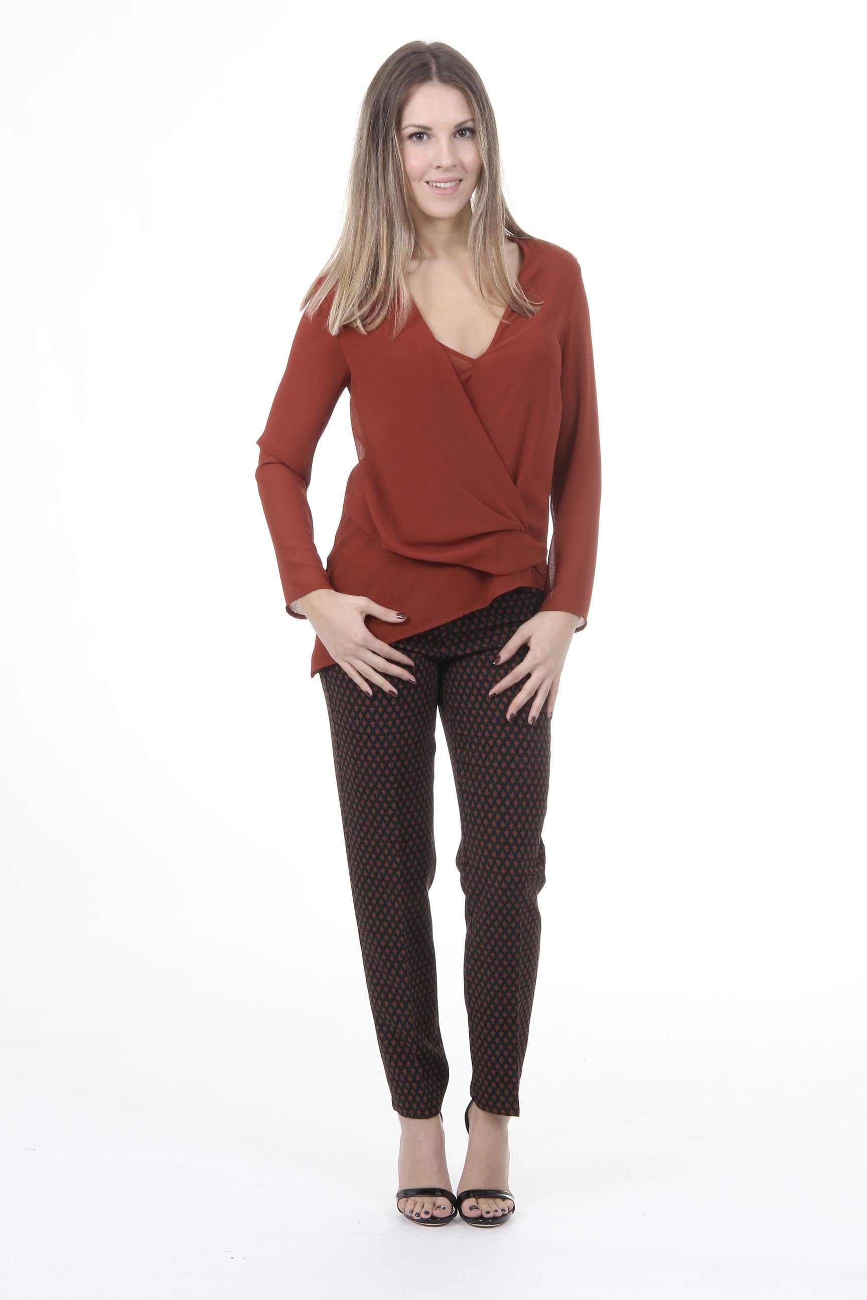 Camisa Mujer V 1969 Italia CAMICIA BASILEA TESS. GEORGETTE MATTON