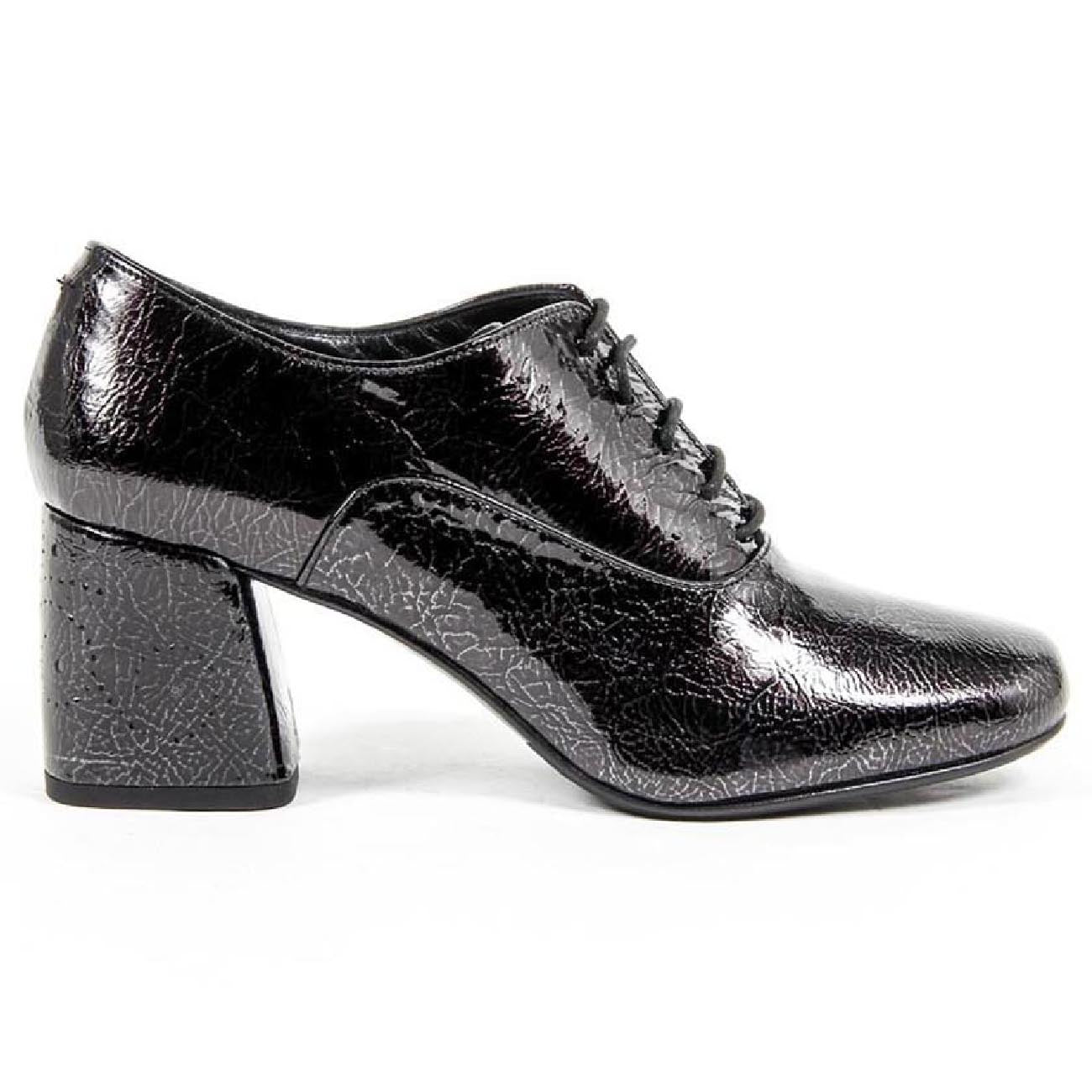 V 1969 Italia - Zapato Oxford de tacón para mujer B2461 CRASH NERO