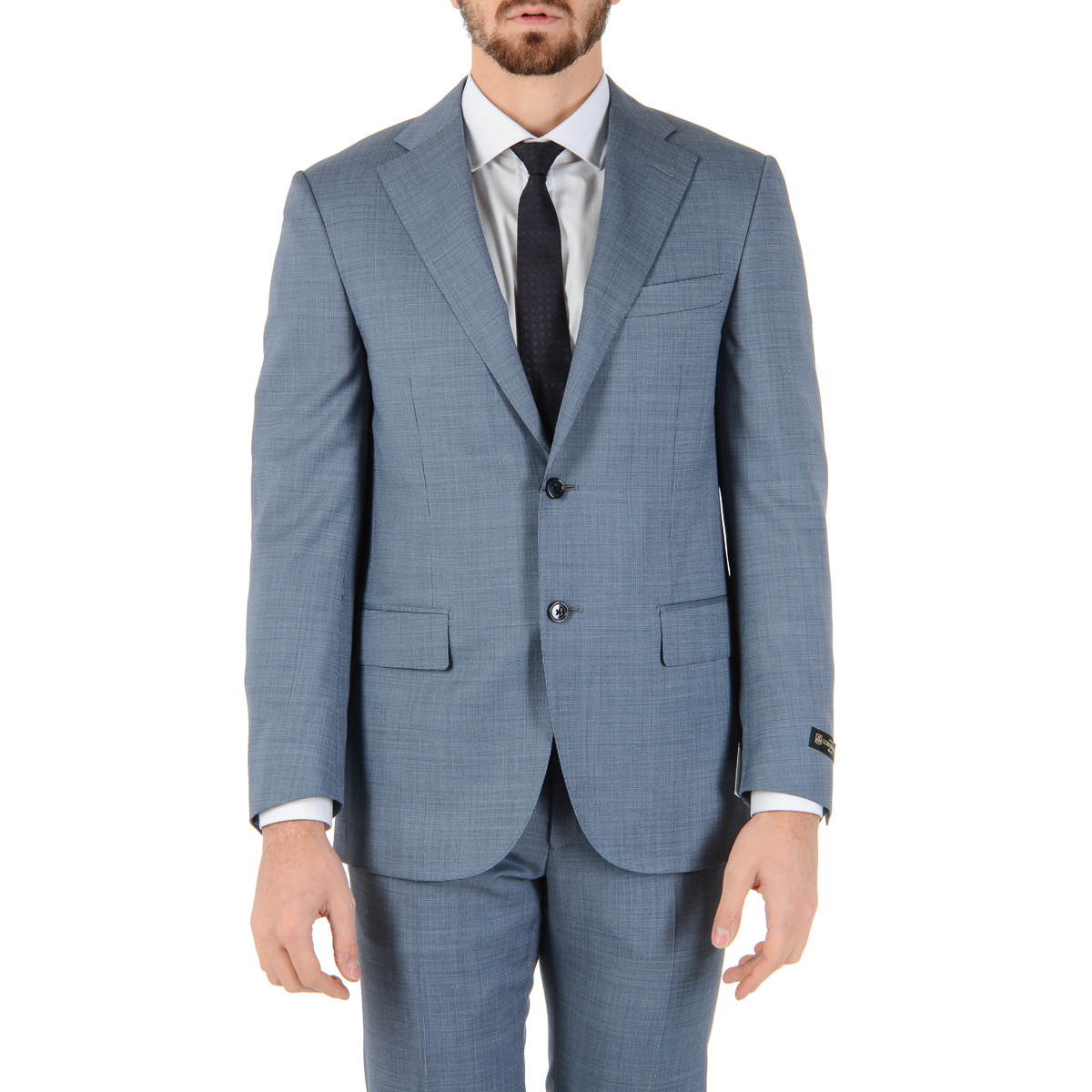Corneliani Mens Suit Long Sleeves Light Blue Super 110's
