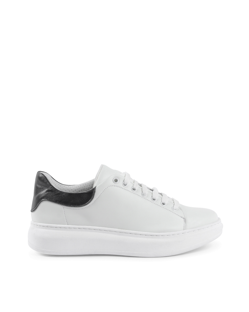 19V69 Italia Mens Sneaker White Black 720 PELLE BIANCO PELLE NERO