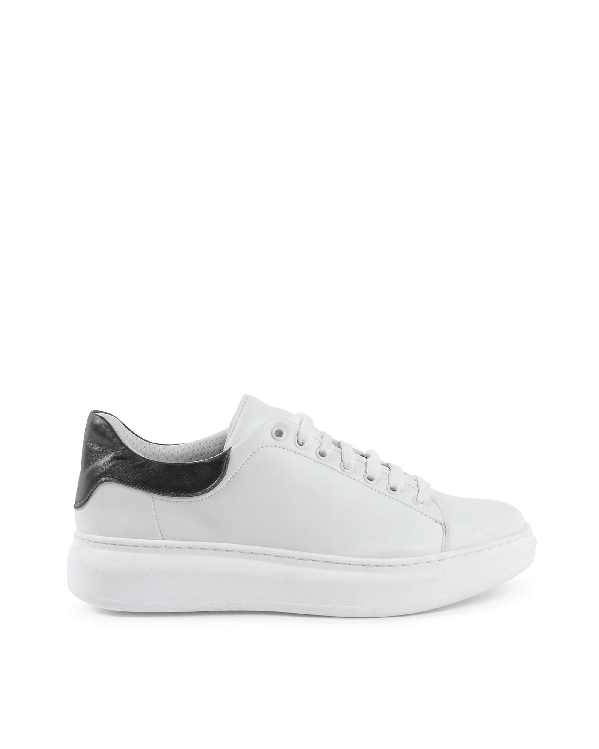 19V69 Italia Mens Sneaker White Black 720 PELLE BIANCO PELLE NERO